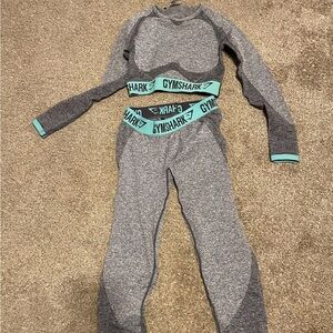 Gymshark Gray and Teal Workout Set
